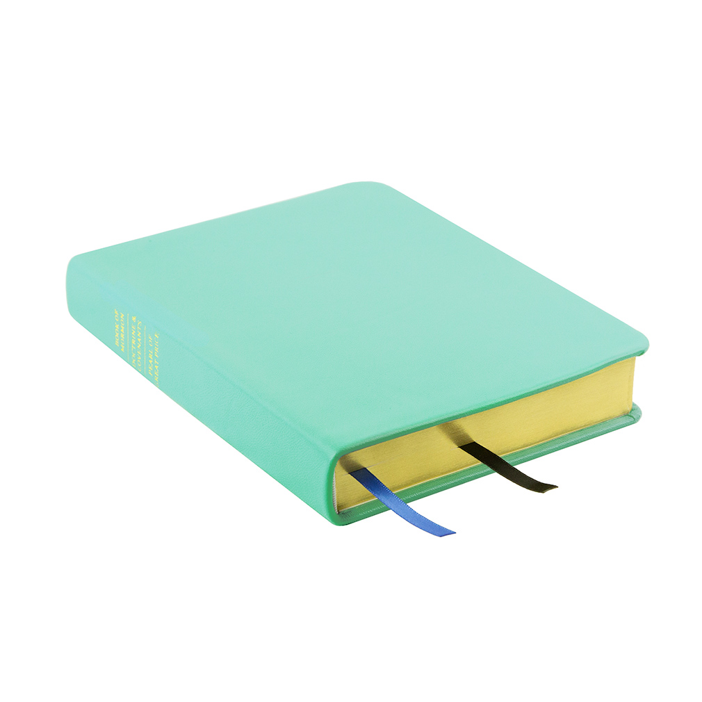 Light Turquoise LDS Triple |Leather Triple, Custom Name, Ribbon